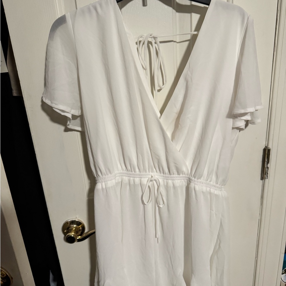 Elegant White Wrap Romper